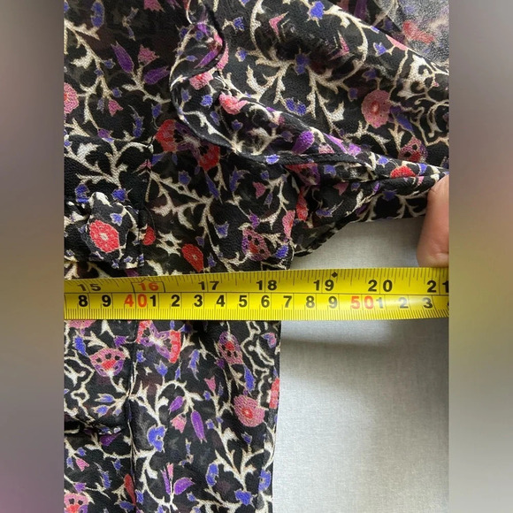 MISA LOS  ANGELES Floral Print Long Sleeve Blouse SZ S - Picture 13 of 14